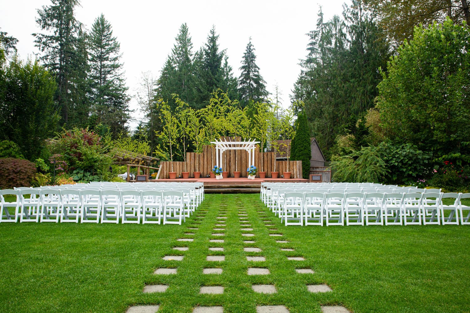 Ceremony location set up at Black Diamond Gardens.